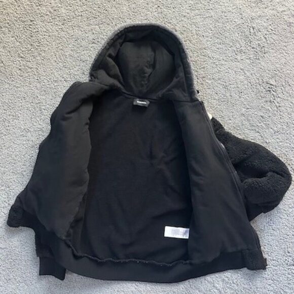 Diesel S-Aldy Sweatshirt Faux Fur Fleece Jacket - White, cream and black -Size M - Picture 11 of 14